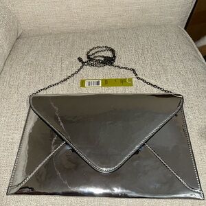Gianni Bini Glossy Silver Envelope Clutch